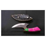 Ulu-Knife With Leather Sheath