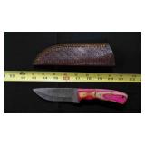 Drop Point Knife With Sheath