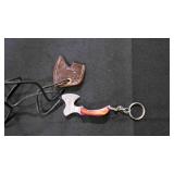 Miniature Axe Knife With Sheath & Keychain