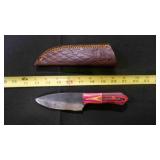Drop Point Knife With Sheath