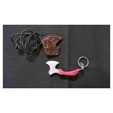 Miniature Axe Knife With Sheath & Keychain