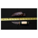 Straight Back Knife With Sheath