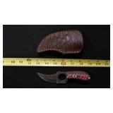 Finger Hole Skinner Knife With Sheath