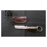 Miniature Modified Knife With Sheath & Keychain