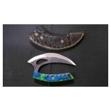 Ulu-Knife With Leather Sheath