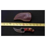 Finger Hole Skinner Knife With Sheath