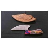 Ulu-Knife With Leather Sheath