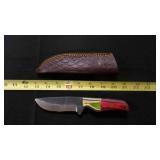 Drop Point Knife With Sheath