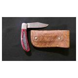 Folding Pocket Knife With Sheath