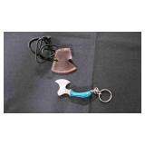 Miniature Axe Knife With Sheath & Keychain