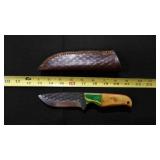 Drop Point Knife With Sheath