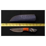 Drop Point Knife With Sheath