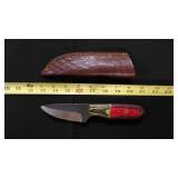 Drop Point Knife With Sheath