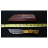 Drop Point Knife With Sheath