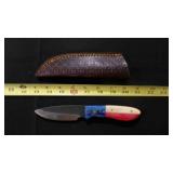 Drop Point Knife With Sheath