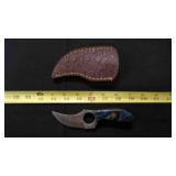 Finger Hole Skinner Knife With Sheath