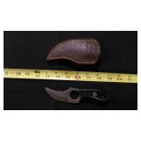 Finger Hole Skinner Knife With Sheath