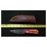 Drop Point Knife With Sheath