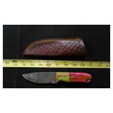 Drop Point Knife With Sheath