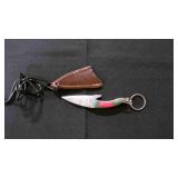Miniature Fixed-Blade Knife With Sheath & Keychain