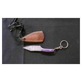 Miniature Modified Knife With Sheath & Keychain