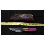 Drop Point Knife With Sheath