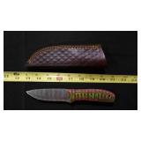 Drop Point Knife With Sheath