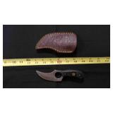 Finger Hole Skinner Knife With Sheath