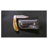 Folding Pocket Knife With Sheath