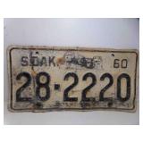 1960 South Dakota Mount Rushmore Memorial License