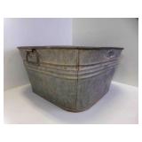 21" X 20" X 11" Square Galvanized Wash Tub Missing
