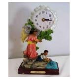 Vintage Le Rosa Mantle Clock Resin Guardian Angel