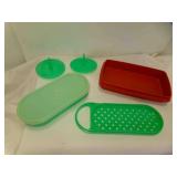 Vintage Tupperware Green Cheese Grater & 2