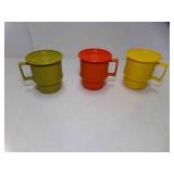 3 Vintage Tupperware Stacking Coffee Cups w/Lids