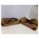 2 Bella Russo Tan and Brown Canvas Duffel Bag