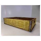 Vintage Yellow Wooden Pepsi Cola Soda Crate
