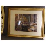 26"X 31" Gold Framed Art Print Front Porch Theme