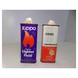 2 EMPTY Vintage Zippo Lighter Fluid Cans - Rust