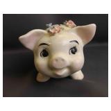 Vintage Ceramic Piggy Bank W/ Crazing Pattern