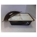 Vintage Smokey Gray Plastic Divided Relish Server