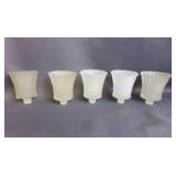 Vintage Frosted Glass Diamond Point Peg Votive