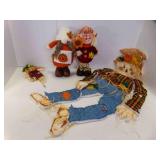 41" Tall Scarecrow Wall Hanger & 2 Thanksgiving