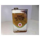 Vintage 1 Pint TEXACO Car Cleaner & Polish Almost