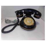 Vintage Black & Gold Tone Desk Phone Land Line
