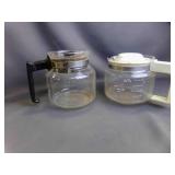 2 10 Cup Coffee Pots - White & Black Plastic