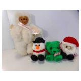 3 Puffkins & Raikes Cupid Bear Wood Face & Feet