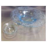 Small Blue Fire King Oven Glass Ramekin & Large