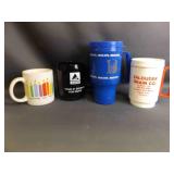 Three Advertising and One Birthday Coffee Cups