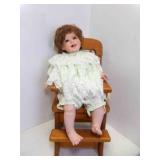 Vintage Porcelain & Cloth Baby Doll - Back of Head