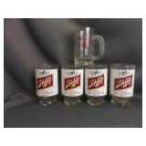 4 Vintage Large 32oz. Schlitz Beer Glasses - Old